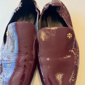 Tory Burch Glossy Maroon Loafers for Women